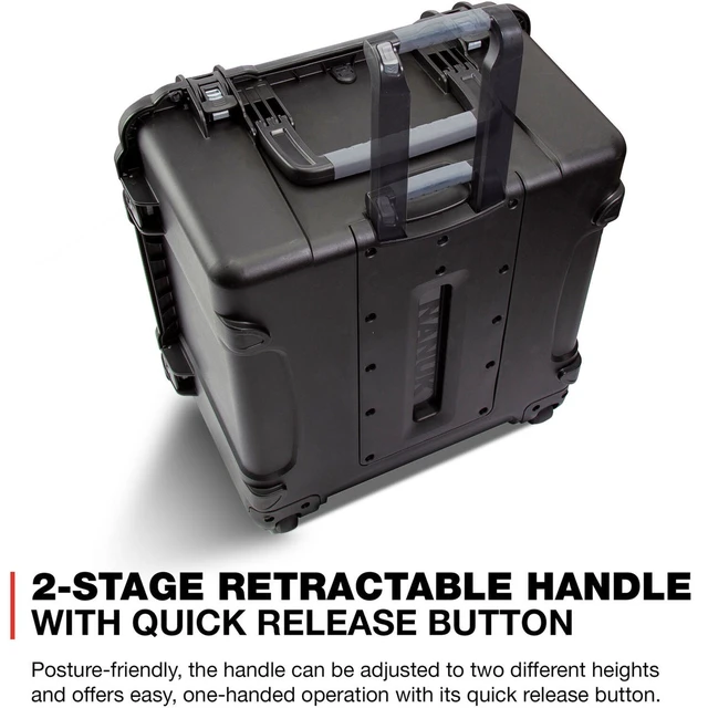 Alt view image 6 of 7 - Nanuk Wheeled Series 970 Waterproof Hard Case with Foam Insert, Black