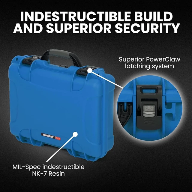 Alt view image 5 of 7 - Nanuk 910 Waterproof Hard Case with Cubed Foam, Blue