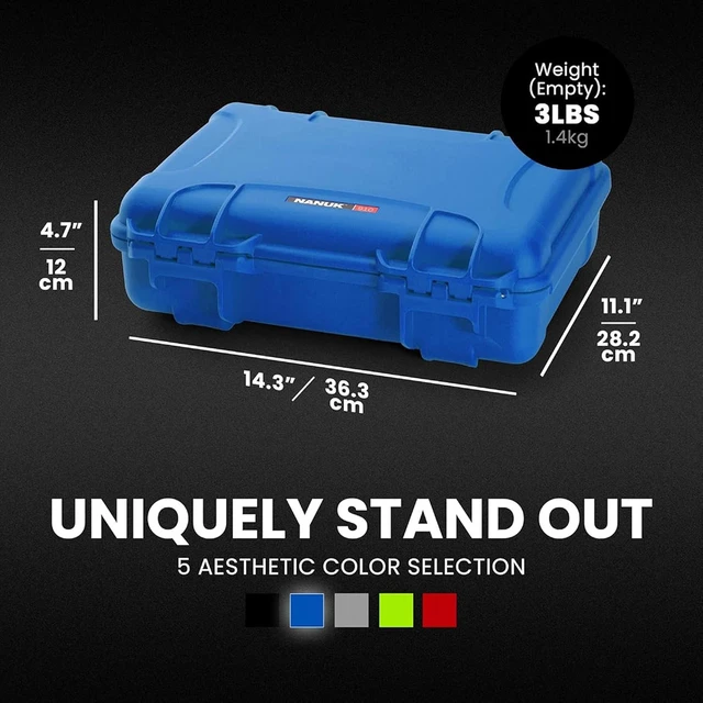 Alt view image 7 of 7 - Nanuk 910 Waterproof Hard Case with Cubed Foam, Blue