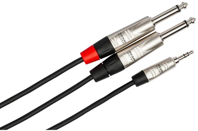 Alt view image 7 of 7 - Hosa Technology 2x Pro 3' Stereo Breakout, REAN 3.5mm TRS to Dual 1/4" TS
