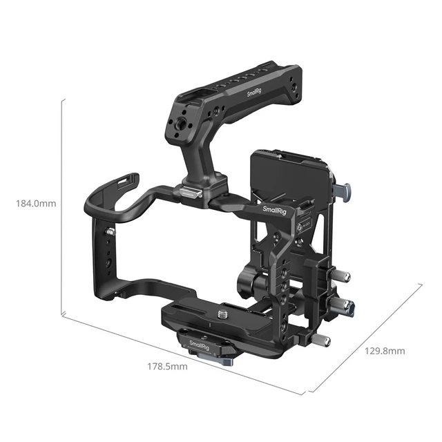 Alt view image 10 of 12 - SmallRig HawkLock Quick Release Cage Kit for Canon R6 V, with Foldable V-Mount Battery Plate, Clamp for HDMI & USB-C, Top Handle, Multiple Interfaces for Various Scenes 6381