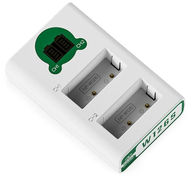 Alt view image 4 of 6 - Tilta 2-Channel Charger for Fujifilm NP-W126S Battery, Forest Green
