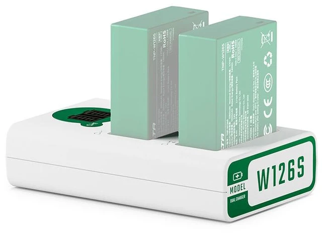 Alt view image 6 of 6 - Tilta 2-Channel Charger for Fujifilm NP-W126S Battery, Forest Green