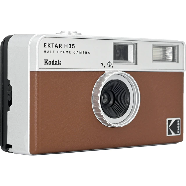 Alt view image 2 of 7 - Kodak EKTAR H35 Half Frame Film Camera - Brown
