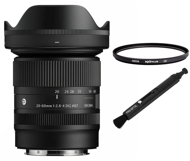 Main image of Sigma 20-60mm f/2.8-4 DG Contemporary Lens for L Mount, Bundle with NXT Plus 67mm Multi-Coated UV Lens and Lens Cleaner Filter