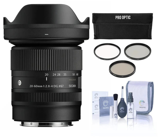 Main image of Sigma 20-60mm f/2.8-4 DG Contemporary Lens for L Mount, Bundle with 67mm Digital Essentials Filter Kit and Cleaning Kit