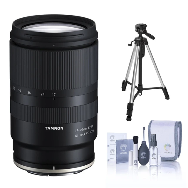 Main image of Tamron 17-70mm f/2.8 Di III-A VC RXD Lens for Nikon Z, Bundle with 3-Section Aluminum Tripod and Cleaning Kit