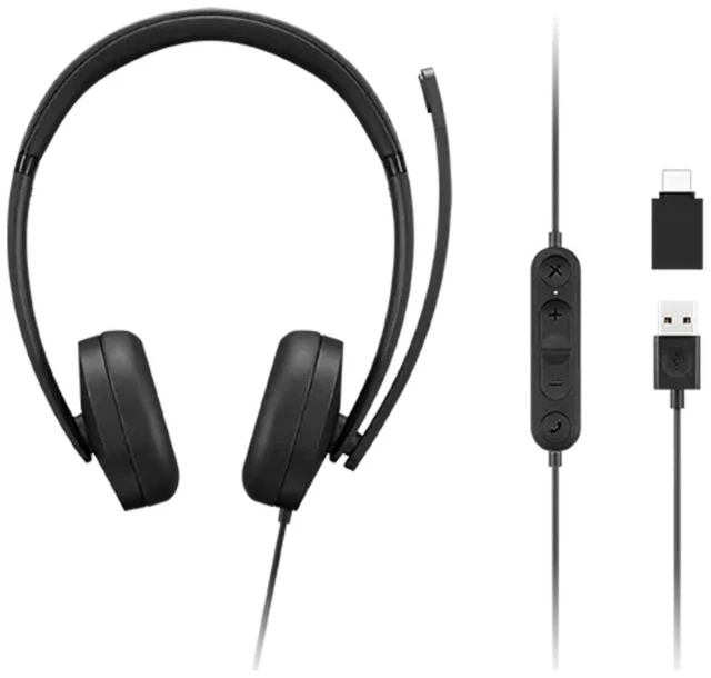 Alt view image 12 of 15 - Lenovo 115 USB-A / USB-C Wired Stereo Headset GXD1R27243