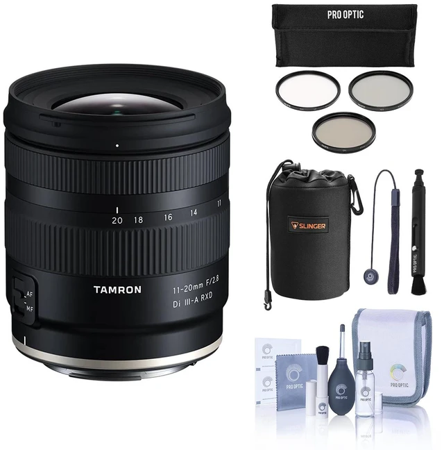 Main image of Tamron 11-20mm f/2.8 Di III-A RXD Lens for Canon RF, Bundle with 67mm Filter Kit, Cleaning Kit, Lens Cap Tether, Lens Cleaner, Lens Pouch