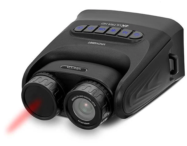 Alt view image 5 of 7 - Minolta MINOLTA MNDM200T 10x25 Digital Night Vision Monocular w/4K UHD Camera and Tilting Lens (Black)