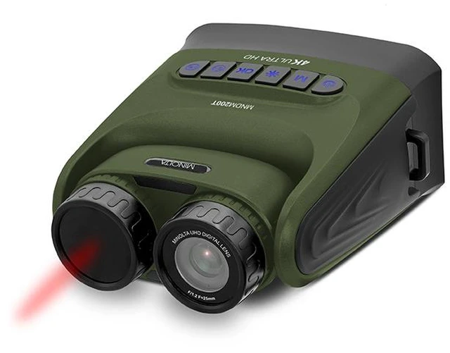 Alt view image 5 of 7 - Minolta MINOLTA MNDM200T 10x25 Digital Night Vision Monocular w/4K UHD Camera and Tilting Lens (Green)
