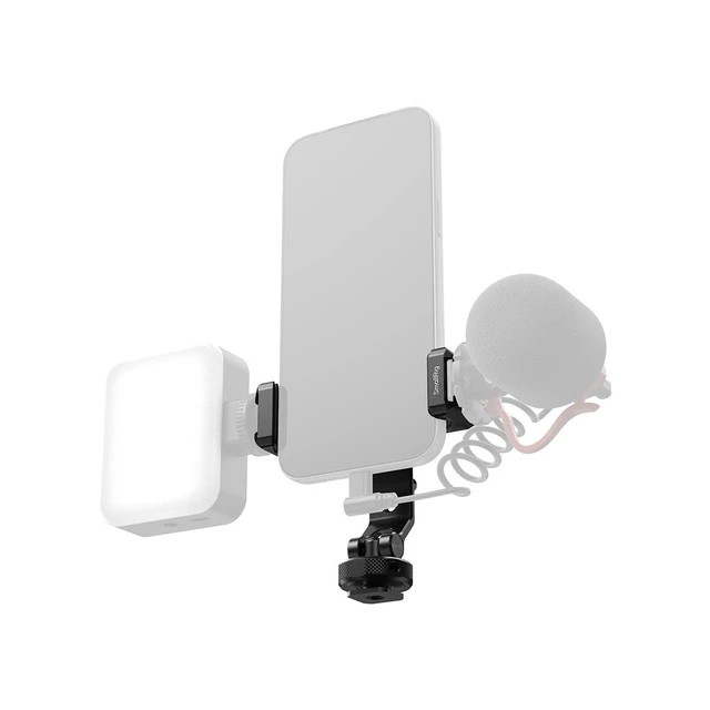 Alt view image 2 of 4 - SmallRig PC-T1 Metal Phone Clamp with Triple Cold Shoe Mounts