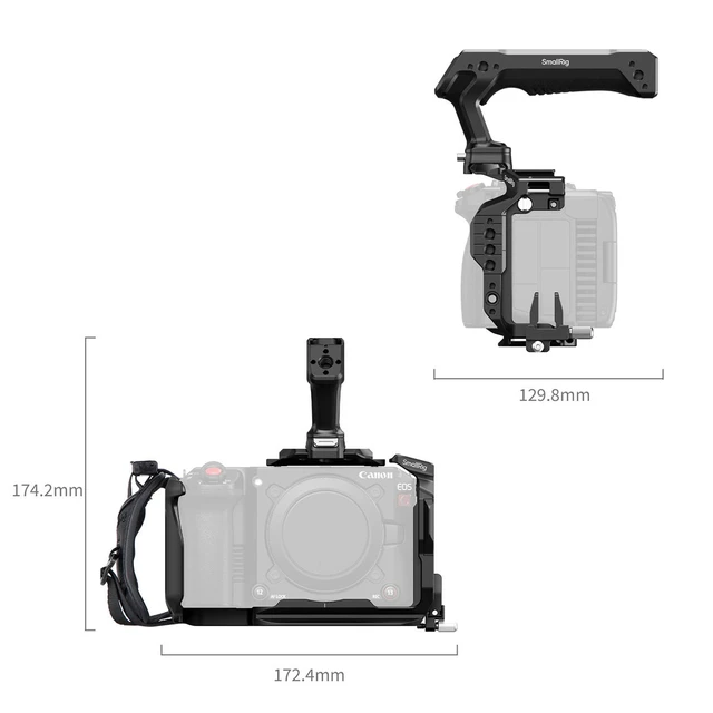 Alt view image 2 of 7 - SmallRig Cage Kit with Top Handle for Canon EOS C50 Camera, Black