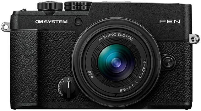 Main image of OM SYSTEM PEN Mirrorless Camera, Black with M.Zuiko Digital 14-42mm f/3.5-5.6 III Lens