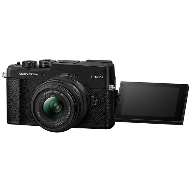 Alt view image 2 of 7 - OM SYSTEM PEN Mirrorless Camera, Black with M.Zuiko Digital 14-42mm f/3.5-5.6 III Lens