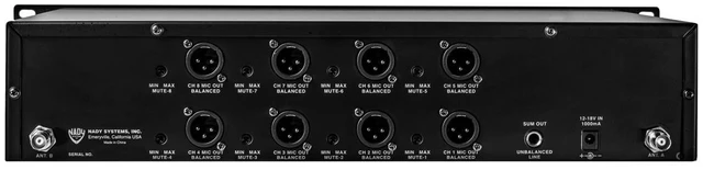 Alt view image 3 of 4 - Nady 8W-1KU 1000-Channel UHF Octo Receiver Wireless System with 8x HM-10 Headworn Microphone, Beige