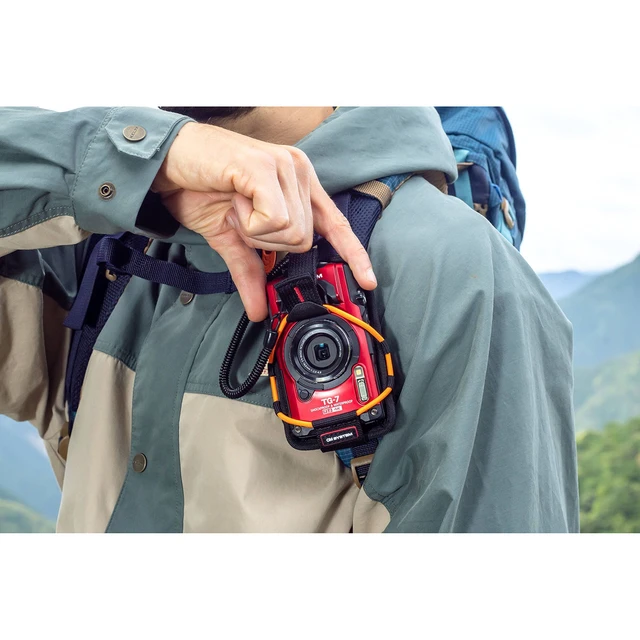 Alt view image 6 of 6 - OM SYSTEM CSCH-123 Tough Sport Holder for TG-7 Camera, Black/Orange