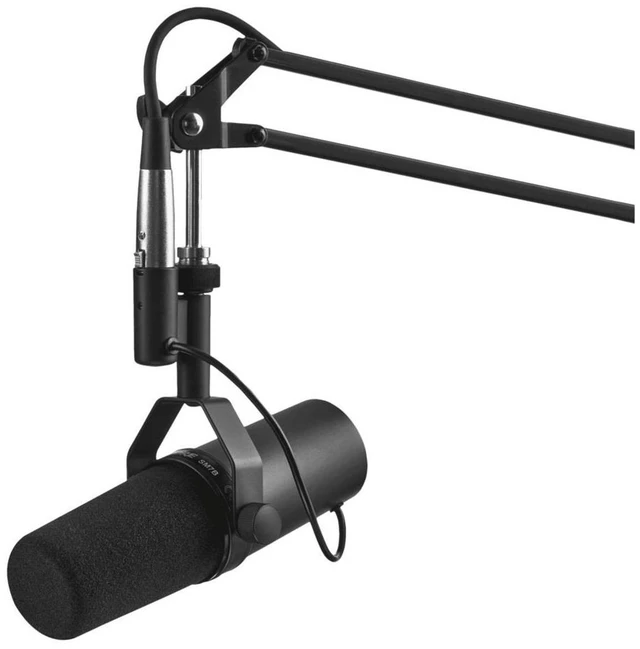 Alt view image 4 of 7 - Rode RODECaster Pro II Integrated Audio Production Studio Console Bundle with 4x SM7B Mic, 4x ATH-M50x Headphones, 4x Broadcast Arm, 4x M to F XLR Cable, 32BG microSD Card