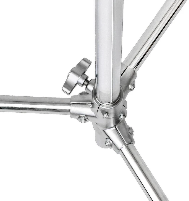 Alt view image 6 of 7 - Flashpoint 10' C Light Stand on Turtle Base Kit, Chrome with 40" Grip Arm & 2 Gobo Heads and Baby Pin, Boom Pole Holder
