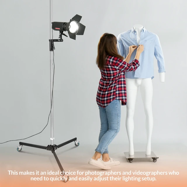Alt view image 6 of 7 - Godox 240FS 7.9' Wheeled Light Stand, 2-Pack