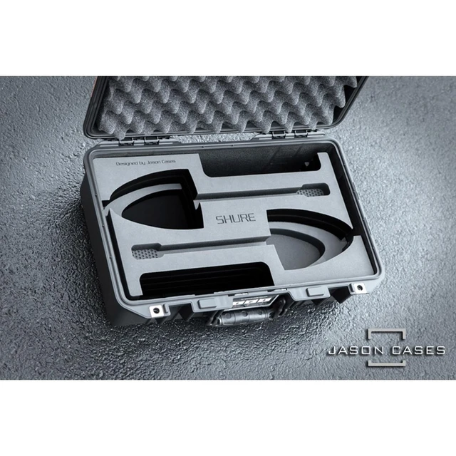 Alt view image 2 of 3 - Jason Cases Hard Case with Laser-Cut Foam for 2x Shure MX412 Microphone