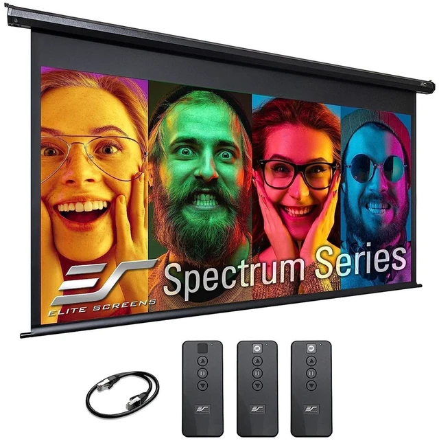 Main image of Elite Screens Spectrum Series 84" 16:9 4K/8K MaxWhite 2 Motorized Projection Screen, Black