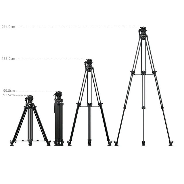 Alt view image 2 of 4 - SmallRig FSD16 FreeSpeed 3-Section Heavy-Duty Aluminum Alloy Tripod with Fluid Head, Black