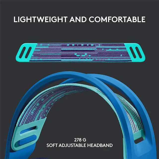 Alt view image 4 of 7 - Logitech G733 LIGHTSPEED Wireless Gaming Headset with suspension headband, LIGHTSYNC RGB, Blue VO!CE mic technology and PRO-G audio drivers - Blue