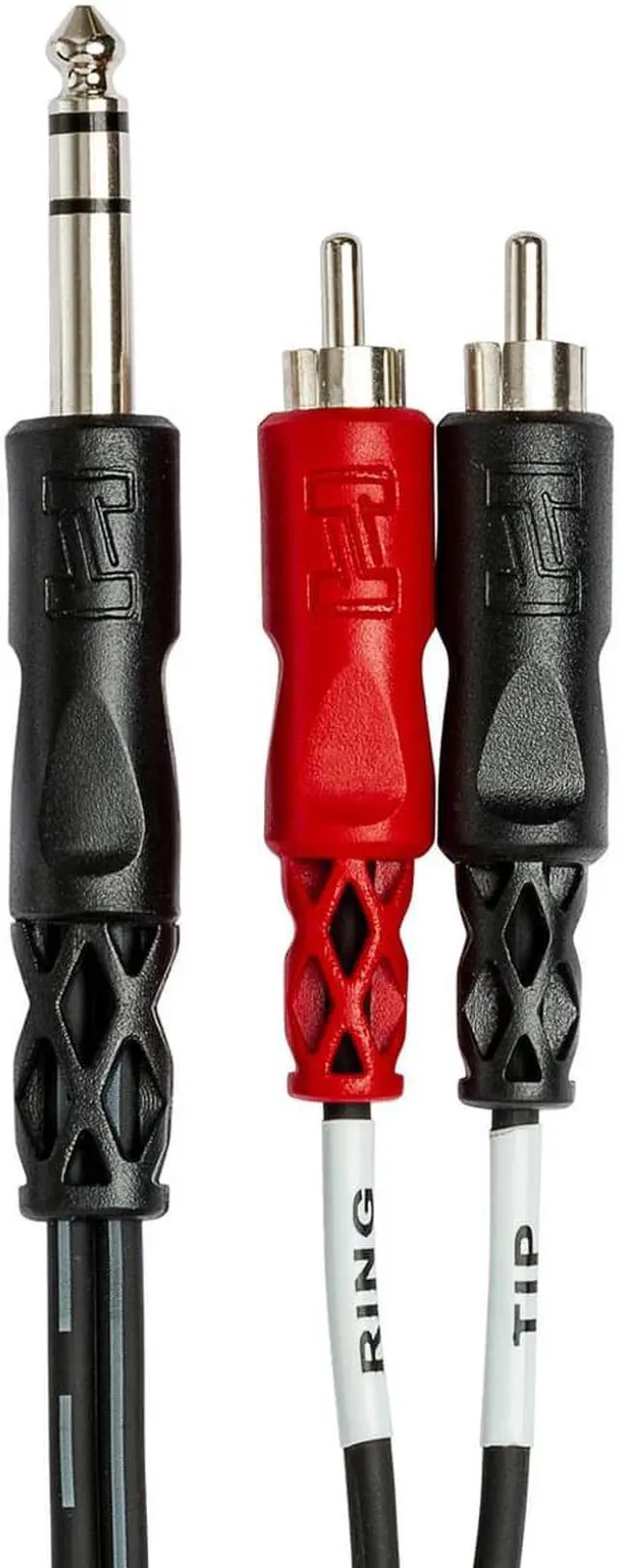 Alt view image 4 of 7 - Hosa Technology 13.2' (4M) Stereo 1/4" Male to Two RCA Male Y-Cable #TRS204