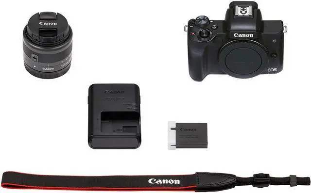 Alt view image 6 of 10 - Canon EOS M50 Mark II 24.1 Megapixel Mirrorless Camera with Lens Black 4728C006