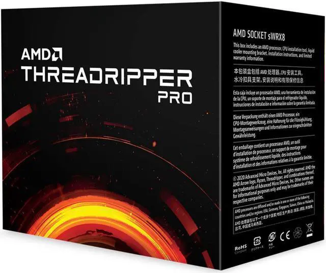Alt view image 5 of 9 - AMD Ryzen Threadripper PRO 3955WX - Ryzen Threadripper PRO Castle Peak (Zen 2) 16-Core 3.9 GHz Socket sWRX8 280W Desktop CPU Processor - 100-100000167WOF