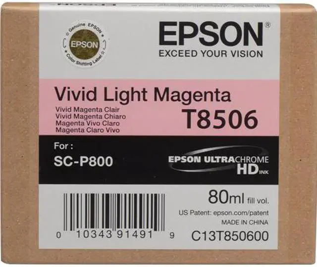 Main image of Epson T850 Vivid Light Magenta Inkjet UltraChrome HD Ink Cartridge #T850600