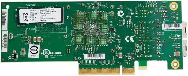 Alt view image 3 of 7 - Chelsio T520-CR Dual-Port 1/10 Gigabit Ethernet PCIe 3.0 x8 Unified Wire Adapter