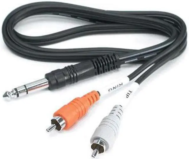 Main image of Hosa Technology 13.2' (4M) Stereo 1/4" Male to Two RCA Male Y-Cable #TRS204