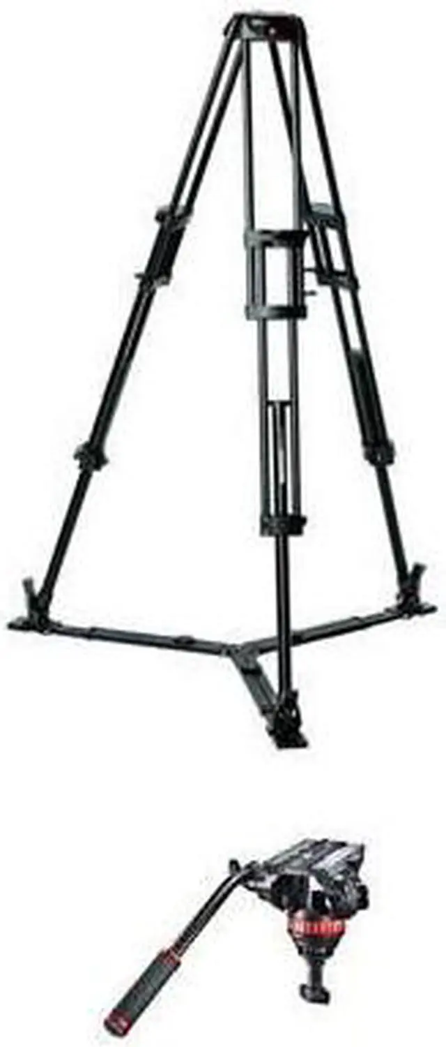 Alt view image 2 of 14 - Manfrotto Professional Fluid Video System/Aluminum /Ground Spreader MVH502A w/54