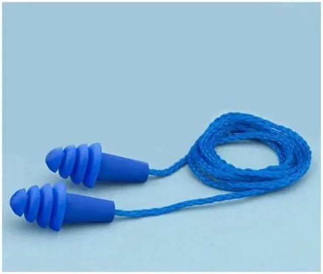 Alt view image 2 of 7 - DELTA PLUS EP-411 Quattro(TM) Reusable Rubber Vinyl Ear Plugs, Flanged Shape,
