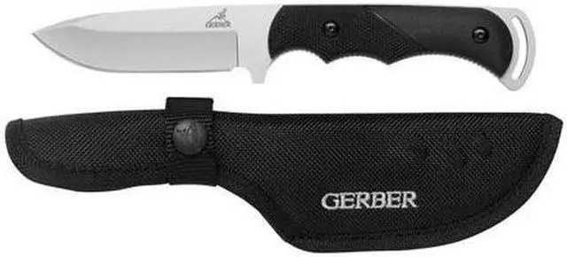 Alt view image 3 of 12 - Gerber Fixed Blade Knife,4" L,Black,Sheath HAWA 31-000588