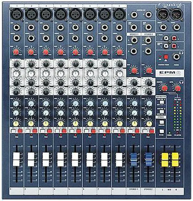 Alt view image 3 of 14 - Soundcraft EPM8 8 Mono + 2 Stereo Channel Recording & Live Sound Audio Console