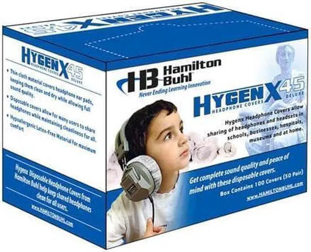 Alt view image 3 of 9 - Hamilton Buhl HygenX Sanitary Headphone Covers for Over-Ear Headsets, 50 Pair