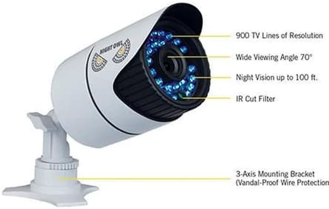 Alt view image 3 of 8 - Night Owl X9-84-1TB 8 Ch. 960H Surveillance DVR + 4 x 900TVL 70° Wide Angle Viewing & 100 ft. of Night Vision In/Outdoor Bullet Cameras, 1TB HDD Pre-Installed
