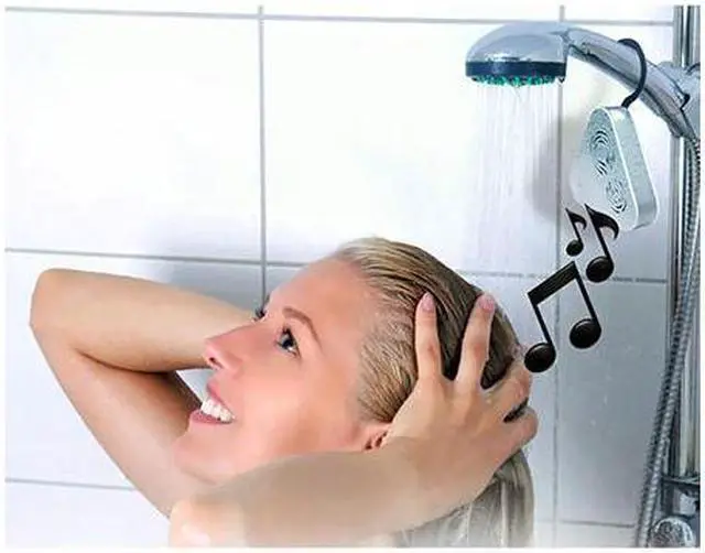 Main image of PyleHome Tri-Way Clear Sound Bluetooth Waterproof Shower Speaker, Single, Black