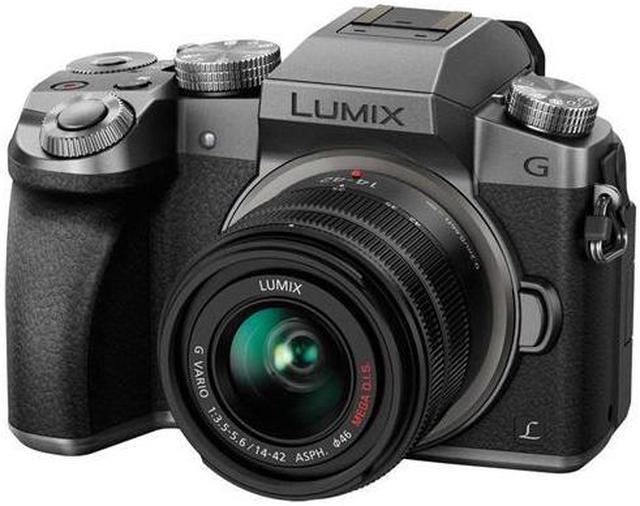 Panasonic LUMIX G7 Mirrorless Camera with 14-42mm f/3.5-5.6 Lens (Silver) -  Newegg.com