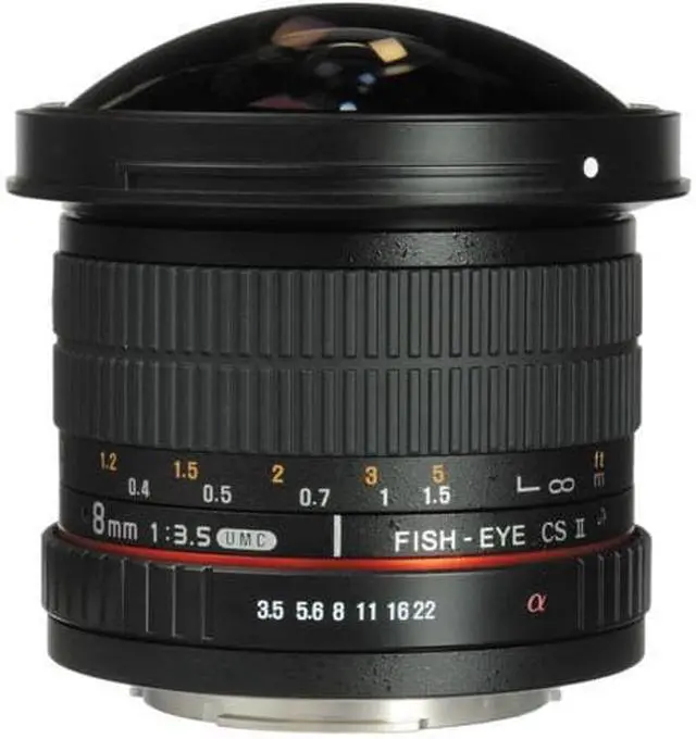 Alt view image 6 of 20 - Rokinon 8mm f/3.5 HD UMC Fisheye Lens with Removable Hood (for Sony Alpha E-Mount Cameras)