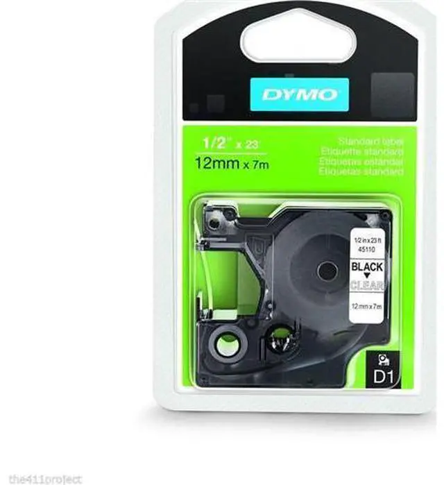 Main image of 45110 DYMO CORP 1/2"TAPE BLK ON CLR DYMO LABEL