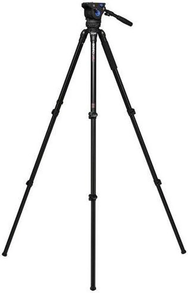 Alt view image 2 of 7 - Benro A373F Aluminum Video Tripod and BV6 Head Kit, 13.2lbs Capacity #A373FBV6H