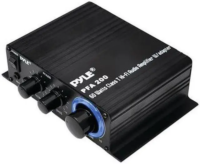 Alt view image 5 of 10 - Pyle PFA220BT Bt Amp Mini Blue Series 120W Mp3/Usb/Sd/Lcd Display/Remote