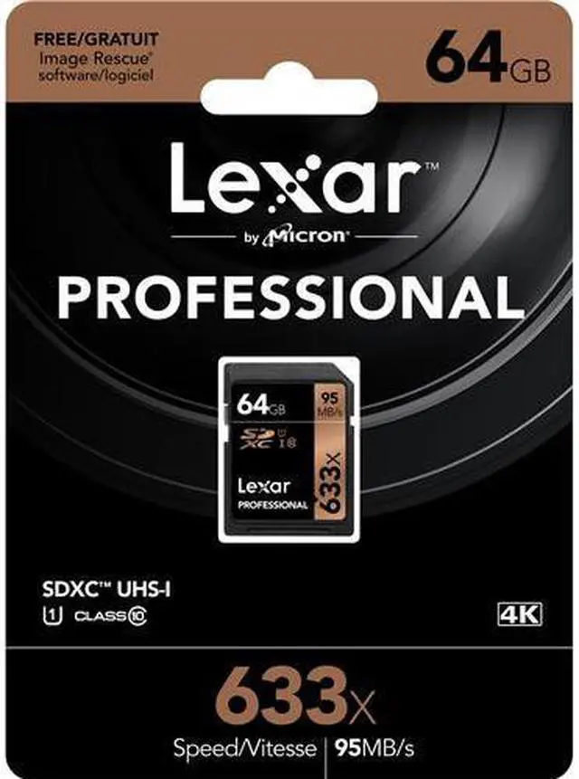 Alt view image 2 of 19 - Lexar 64GB Professional Class 10 UHS-I U1 633x SDXC Memory Card #LSD64GCB1NL633