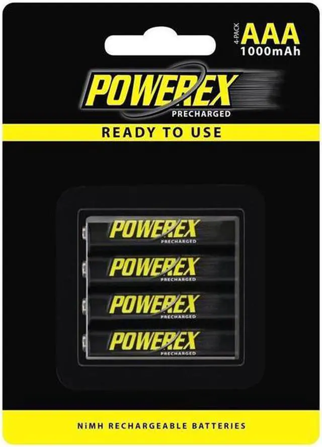 Alt view image 2 of 4 - Maha Powerex MHRAAAP4 4-pack 1000mAh AAA Ni-MH Rechargeable Batteries