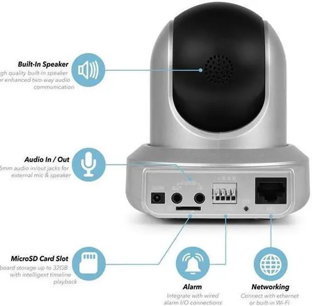Alt view image 5 of 8 - Amcrest HDSeries 720P WiFi Wireless IP Security Surveillance Camera System IPM-721S (Silver), Works with Alexa