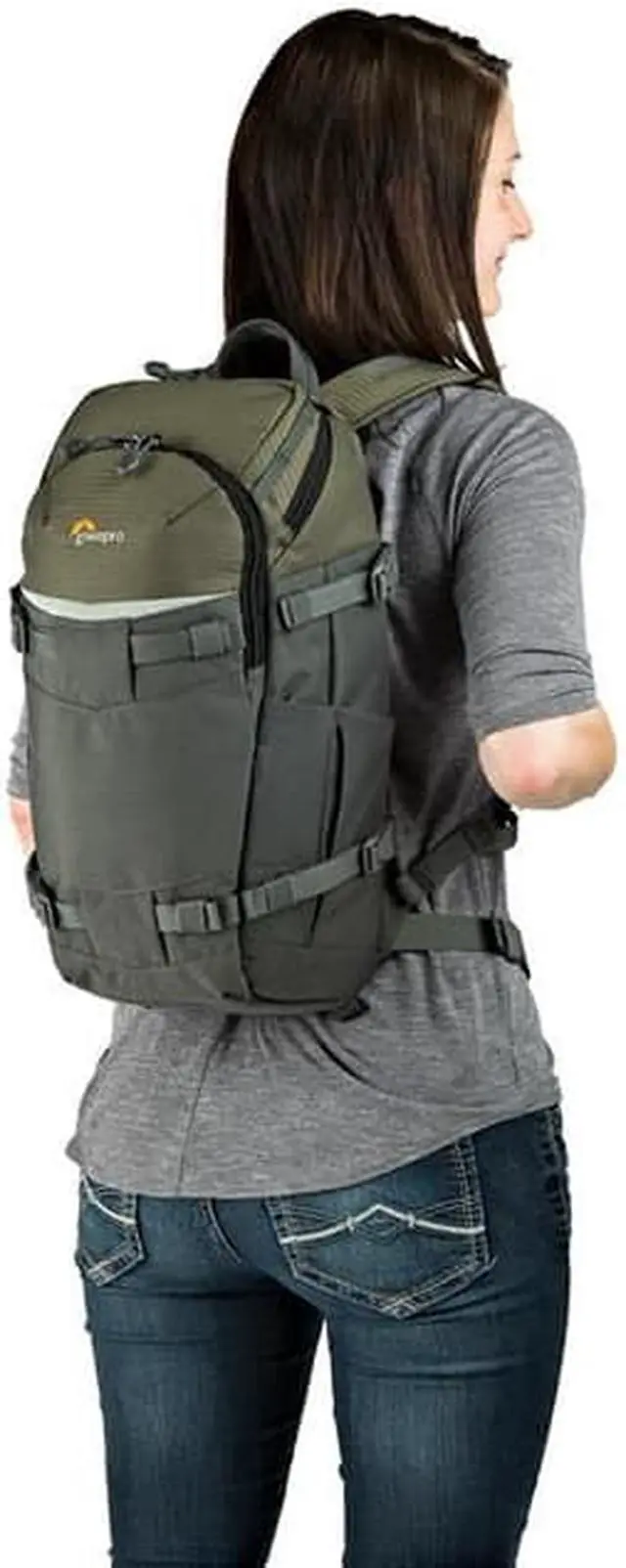 Alt view image 4 of 12 - Lowepro Flipside Trek BP 250 AW Backpack for DSLR & 1-2 Lenses, Gray/Dark Green